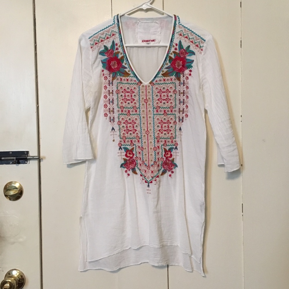 Johnny Was embroidered tunic top